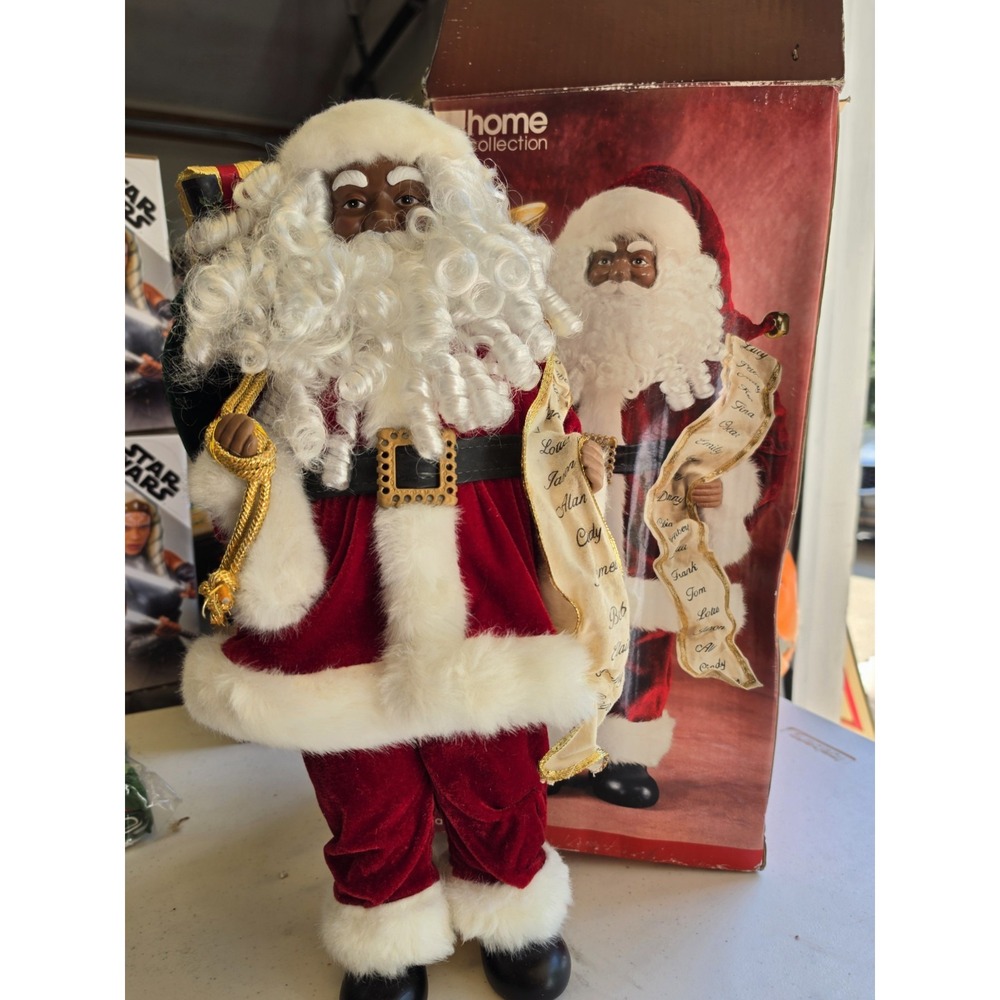 Vtg African American Santa With List JC Penney Home Collection Christmas St Nick